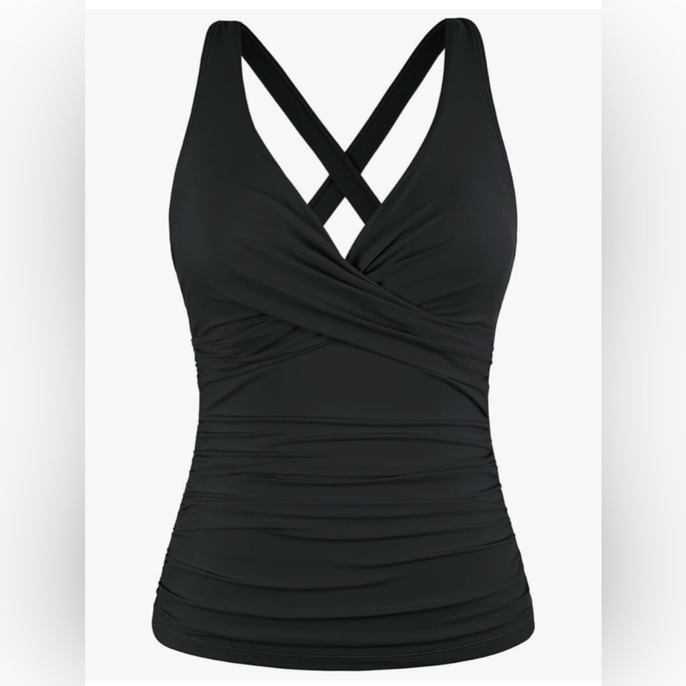 XL Elegant Black Women's Swim Top
Full coverage slimming adjustable straps 
NWT
